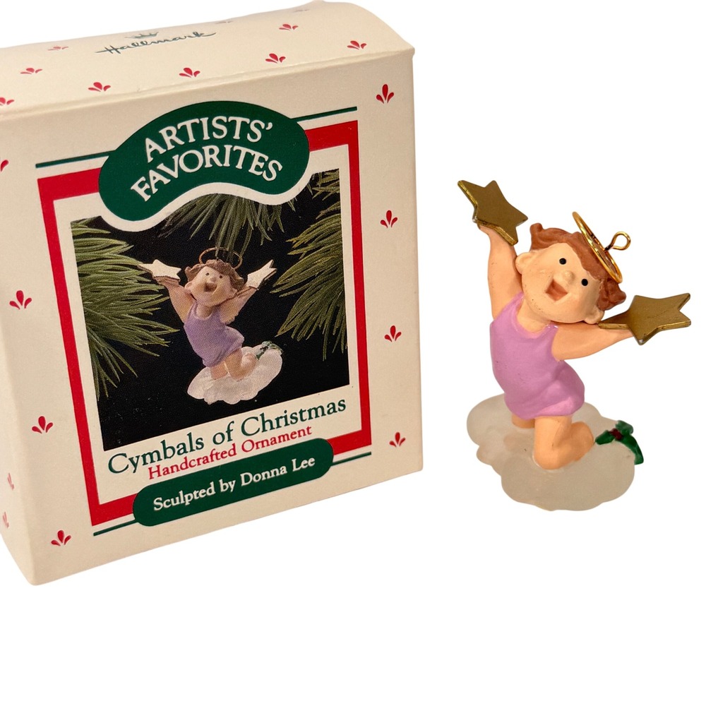 Hallmark 1988 Cymbals‎ of Christmas Angel Ornament Donna Lee Artists Favorites